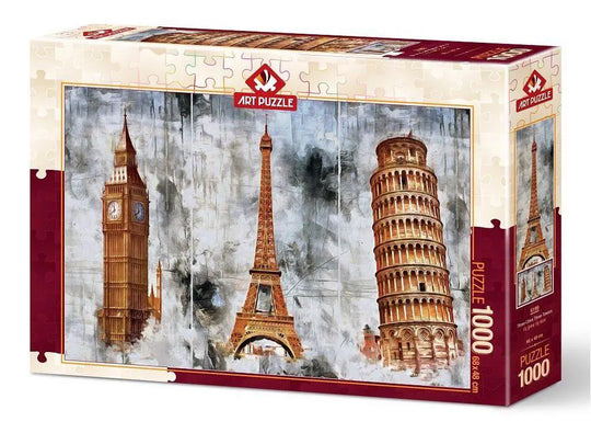 Art Puzzle 1000 Palan Palapeli Three Cities Three Towers