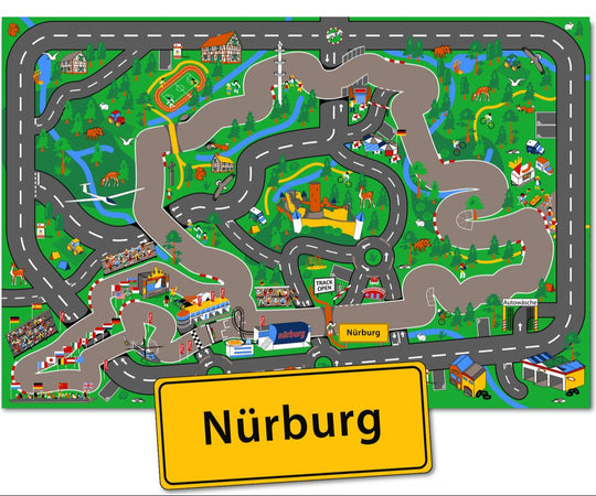 Automatto/Liikennematto Pikkuautoille 100x150cm