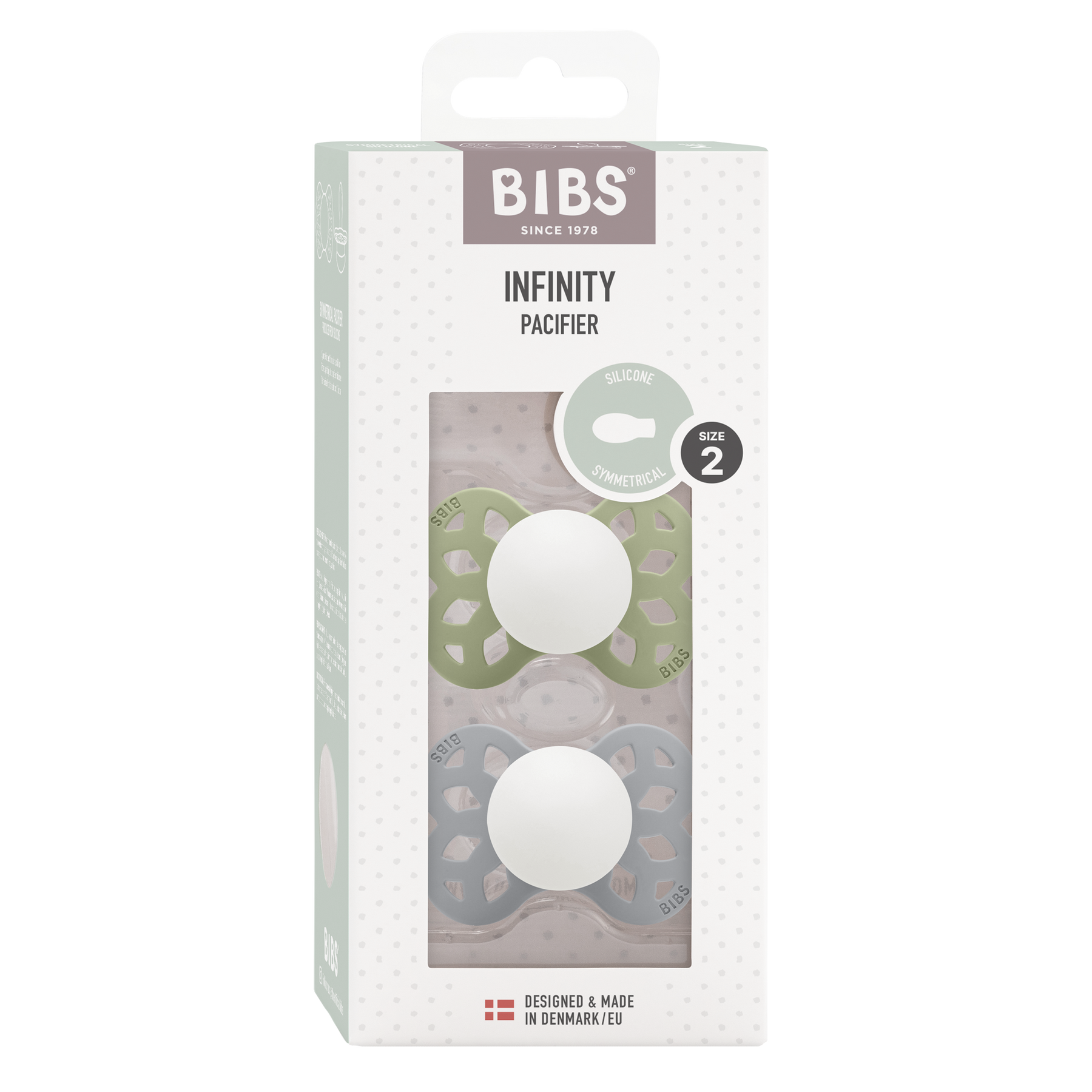 BIBS Infinity Tutti 2kpl Koko 2 Sage GLOW/Cloud GLOW