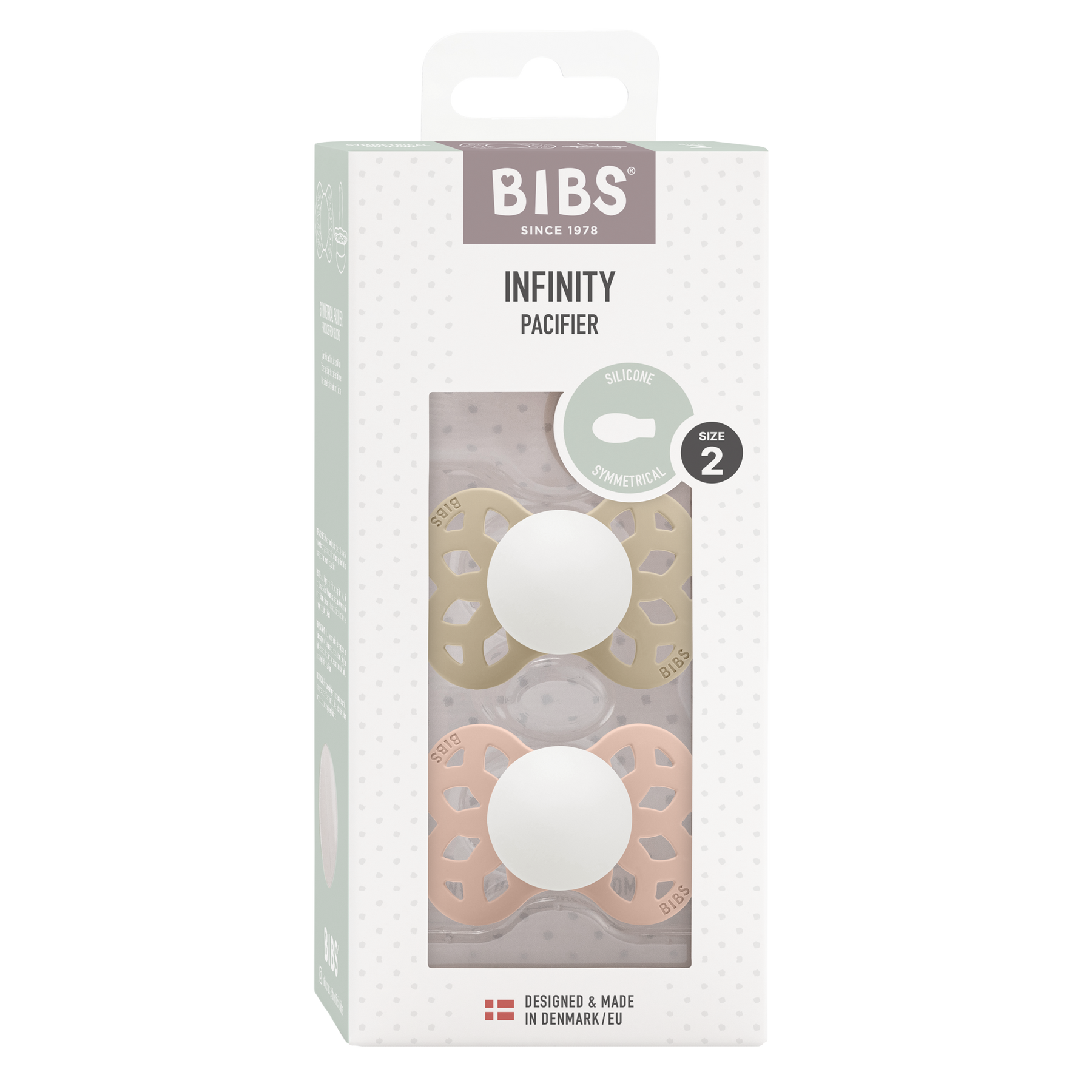 BIBS Infinity Tutti 2kpl Koko 2 Vanilla GLOW/Blush GLOW