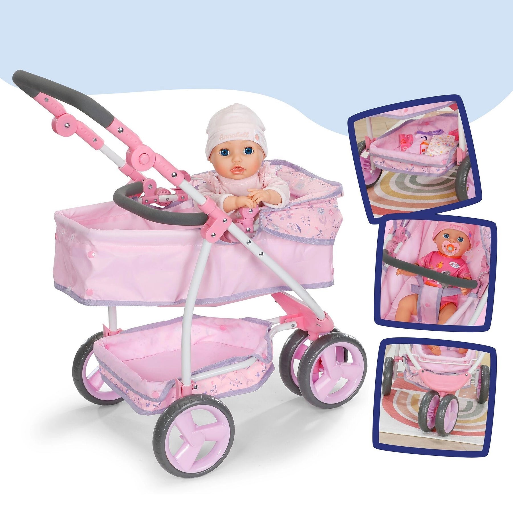 Baby Born Deluxe Nukenvaunut Kukkakuviolla