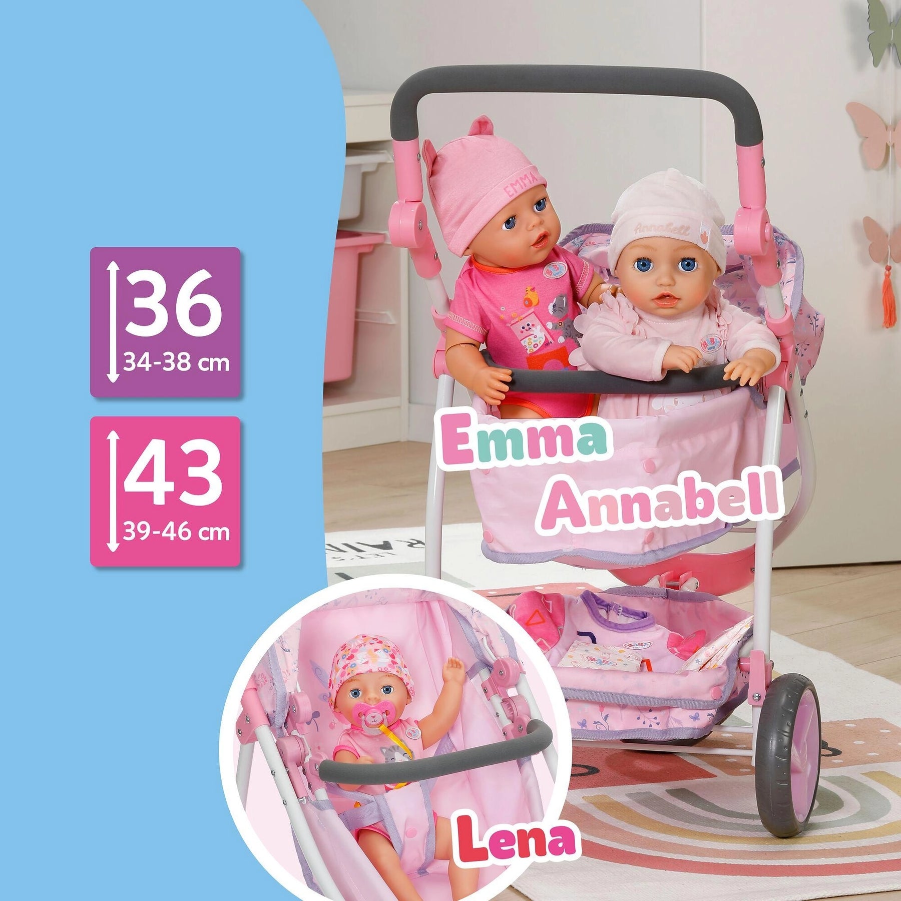 Baby Born Deluxe Nukenvaunut Kukkakuviolla