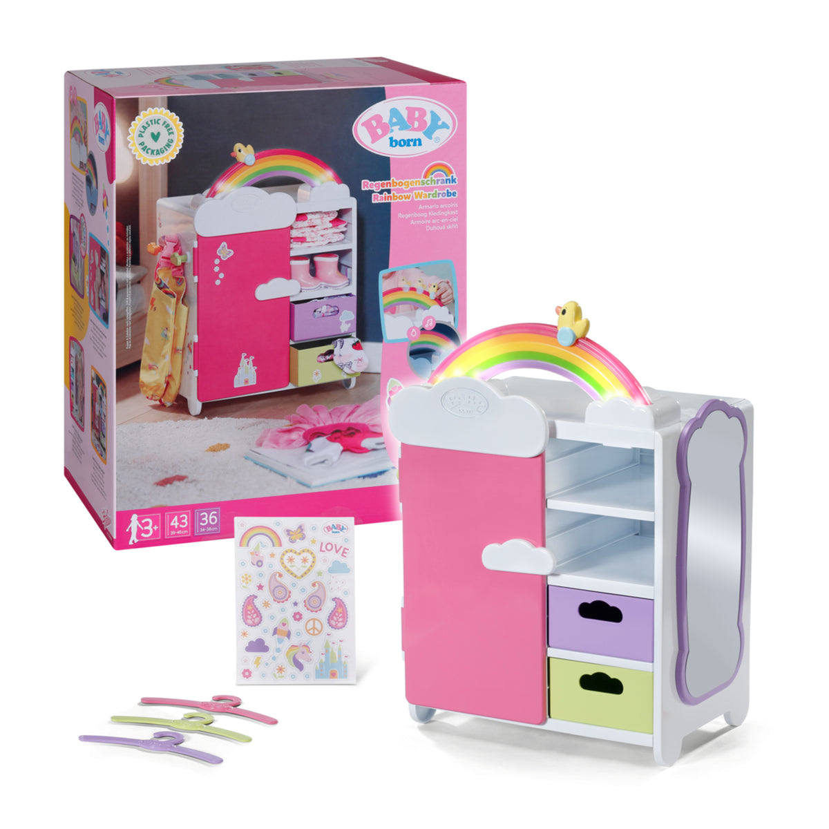 Baby Born Vaatekaappi Rainbow Äänellä ja Valolla