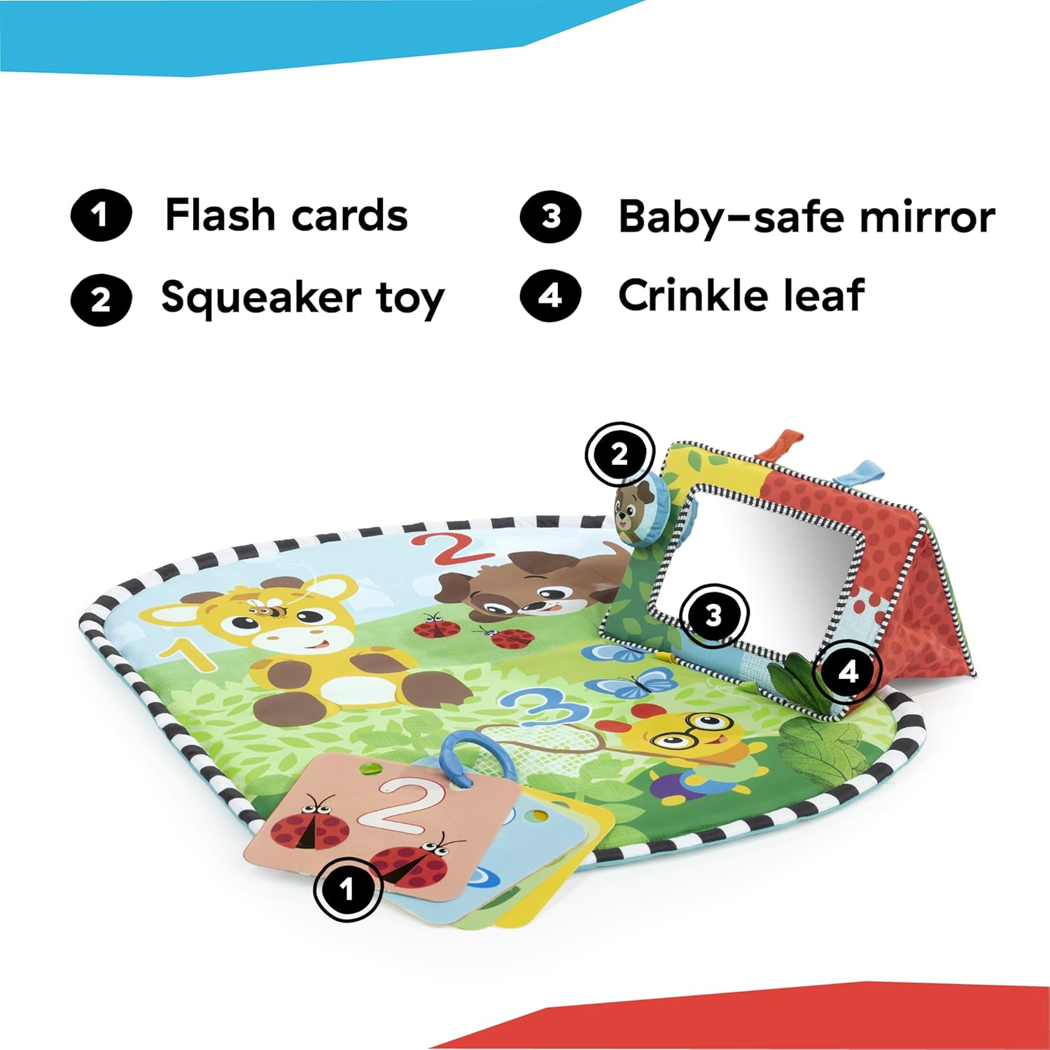 Baby Einstein Discovery Garden Tummy Time & Mirror Aktiviteettilelu/Aktiviteettimatto