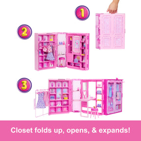 Barbie Dream Closet Vaatekaappi, Nukke ja Asusteet