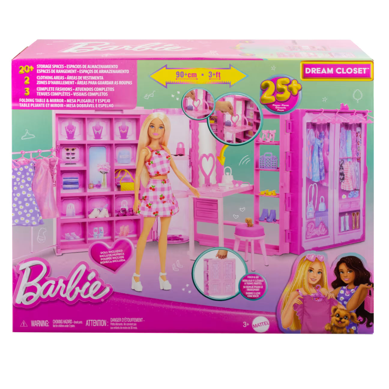 Barbie Dream Closet Vaatekaappi, Nukke ja Asusteet
