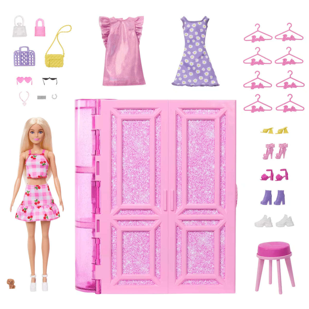 Barbie Dream Closet Vaatekaappi, Nukke ja Asusteet
