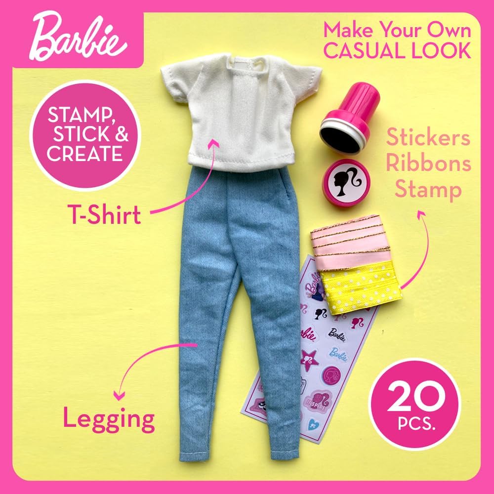 Barbie Make Your Own Casual Look Tee Se Itse Nuken Vaatesetti