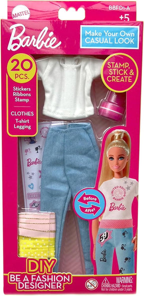 Barbie Make Your Own Casual Look Tee Se Itse Nuken Vaatesetti