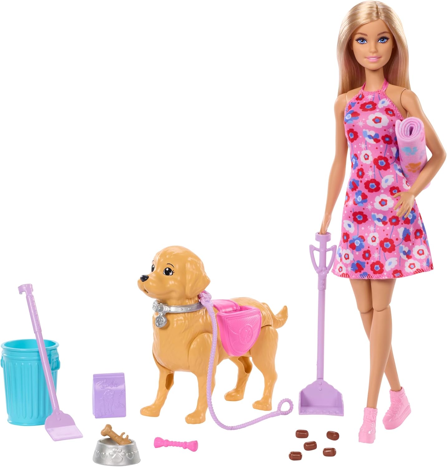 Barbie "Malibu" Walk & Potty Pup Barbie Nukke ja Koira Leikkisetti