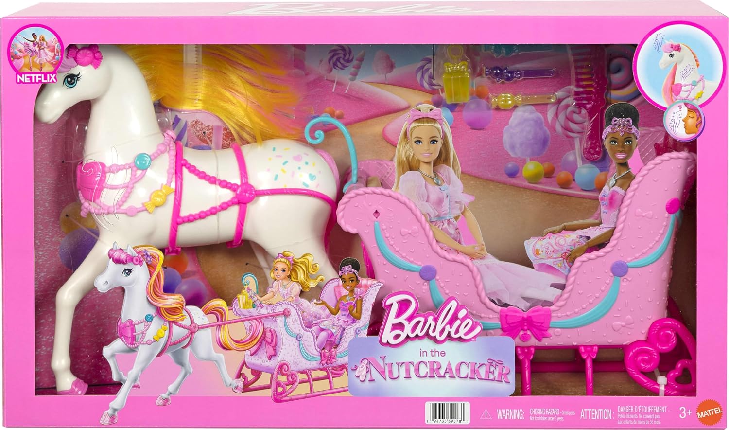 Barbie Pähkinänsärkijä Hevonen ja Reki