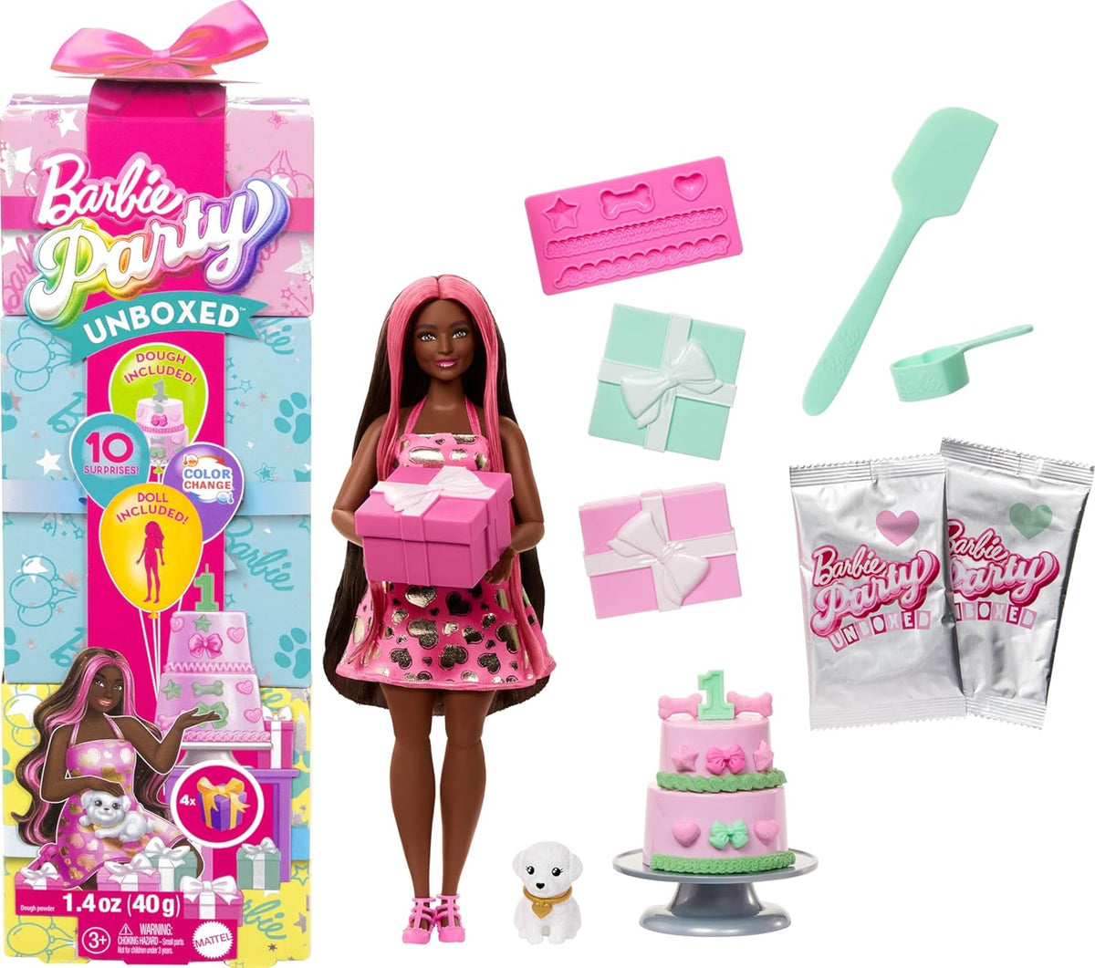 Barbie Party Color Change Väriä Vaihtava Nukke Tummat Hiukset