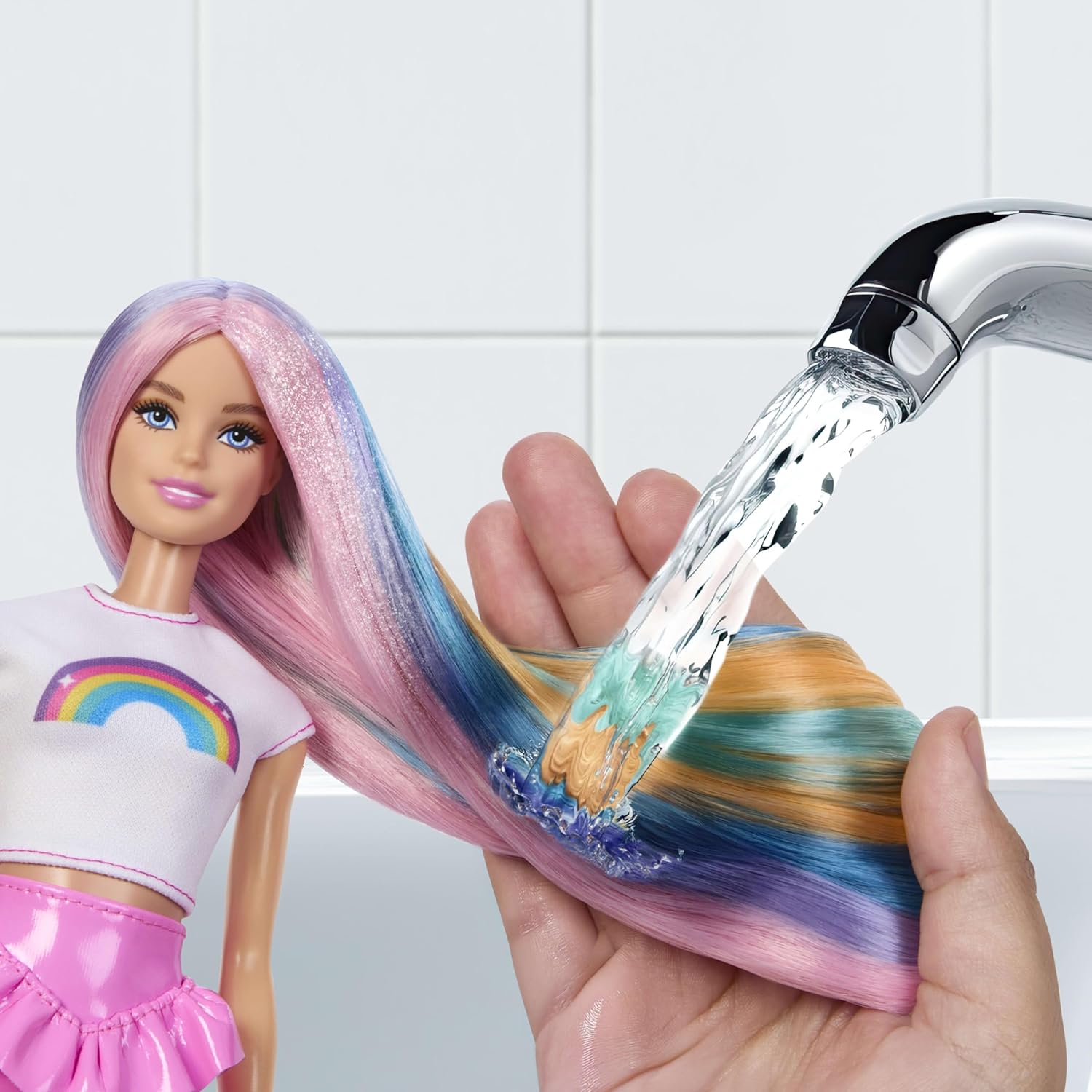 Barbie Rainbow Sparkle Hair Nukke
