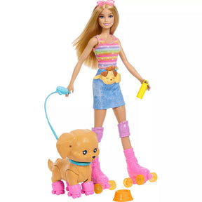 Barbie Rullaluistelija Nukke Ja Koira Leikkisetti