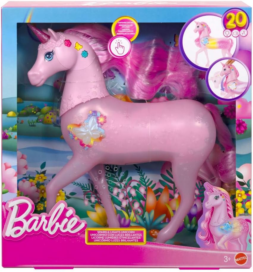 Barbie Sparkle Lights Unicorn Yksisarvinen Valoilla