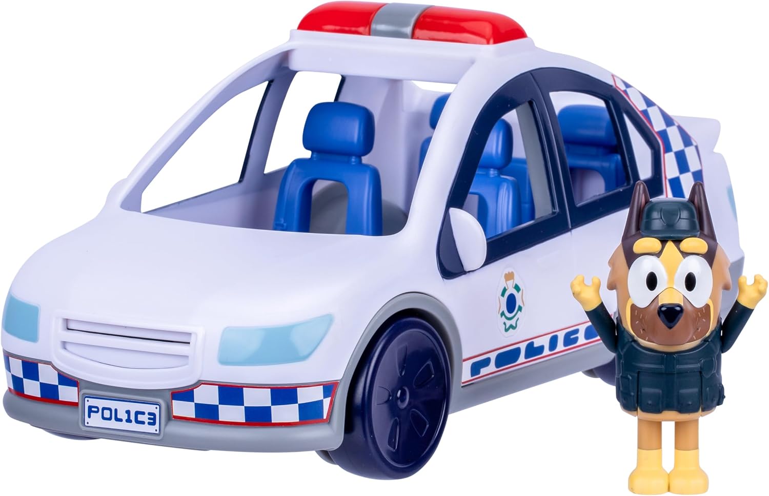 Bluey Poliisiauto Äänellä ja Valolla ja Hahmo
