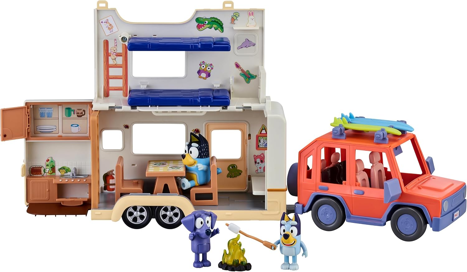 Bluey Ultimate Caravan Adventures Auto ja Asuntovaunu Leikkisetti