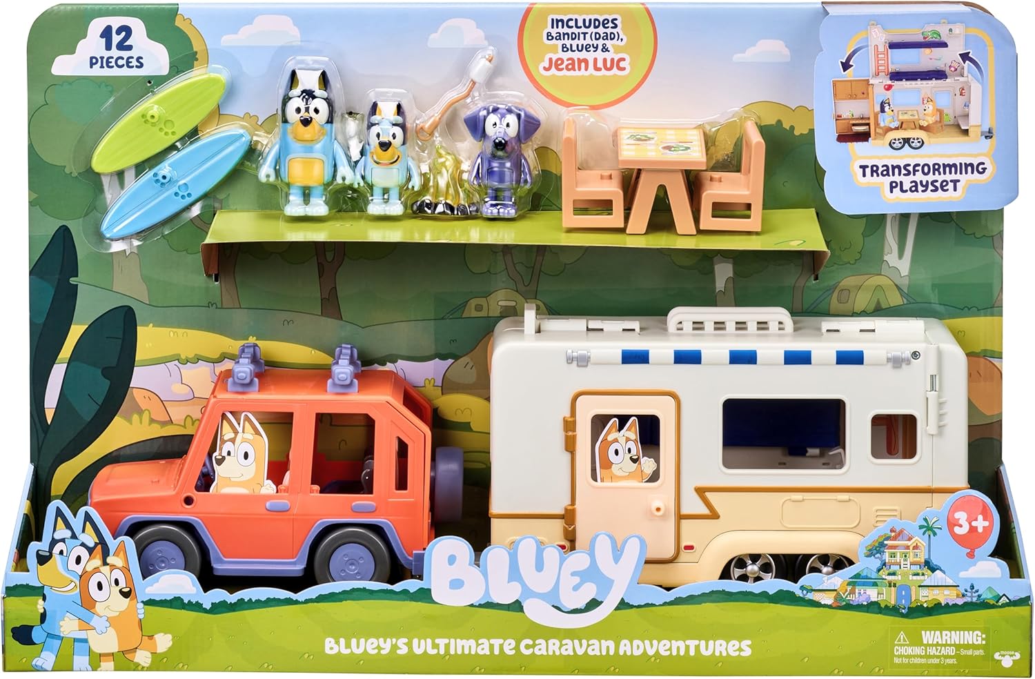 Bluey Ultimate Caravan Adventures Auto ja Asuntovaunu Leikkisetti