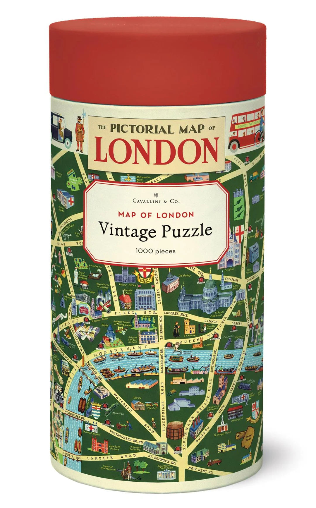 Cavallini & Co. Vintage Puzzle 1000 Palaa Map Of London