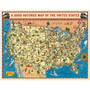 Cavallini & Co. Vintage Puzzle 1000 Palaa World Of The United States