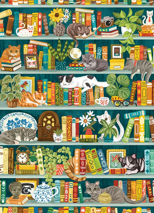 Cobble Hill 1000 Palan Palapeli The Purrfect Bookshelf