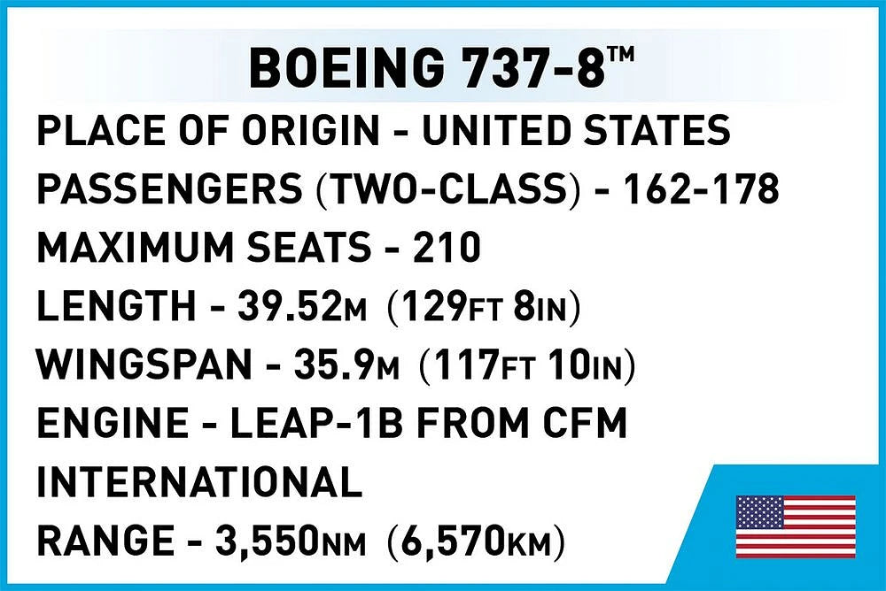 Cobi 26608 Boeing 737-8 Max Koottava Lentokone