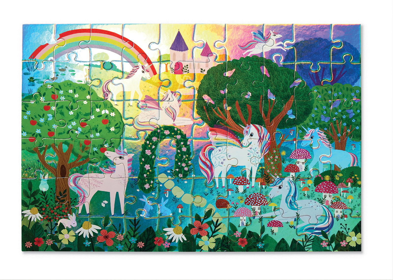 Crocodile Creek 60 Palan Palapeli Yksisarviset Kiiltävä Sparkling Unicorn
