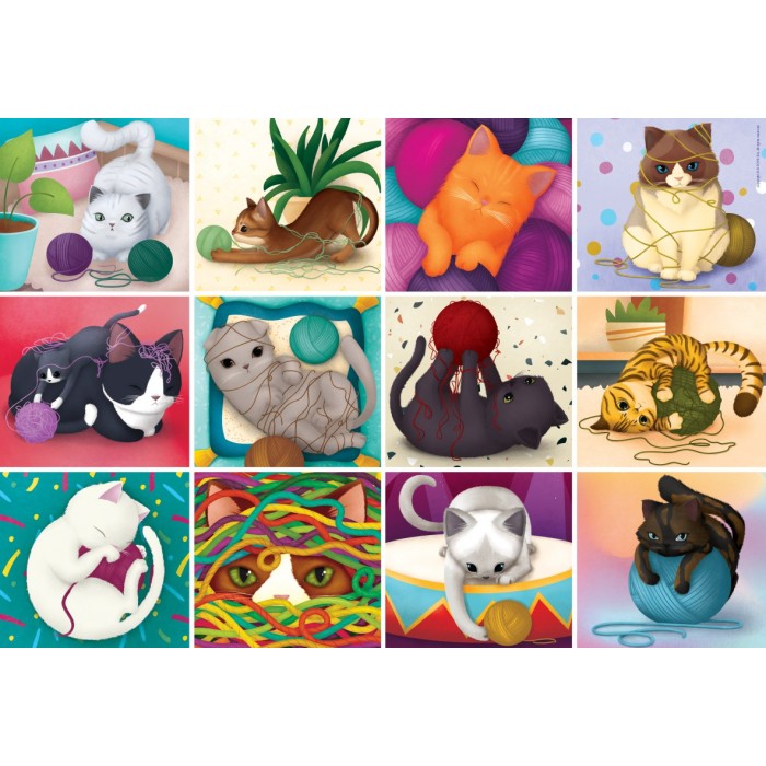 D-Toys 1000 Palan Palapeli Cats With Threads