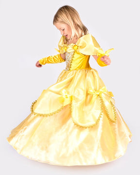 Den Goda Fen "Belle" Keltainen Prinsessamekko 4-6v 110-116cm