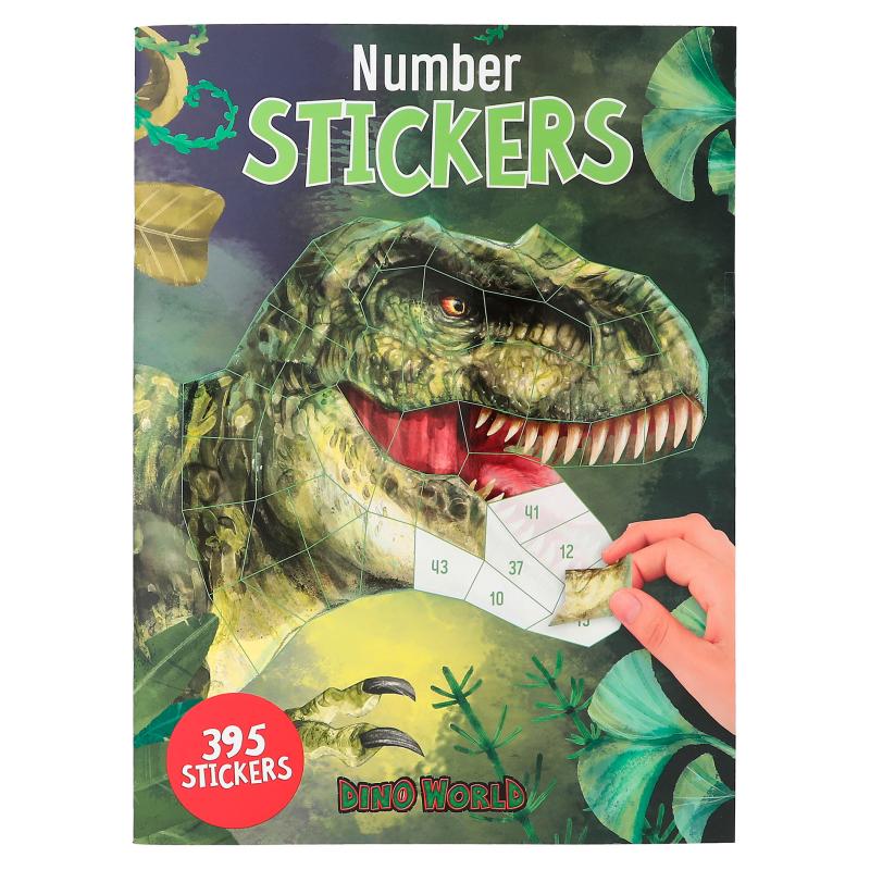 Dino World Number Stickers Numerotarrakirja
