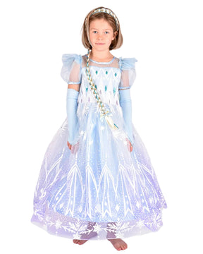 Den Goda Fen Jääprinsessa "Frozen" Mekko Sininen 134-140 cm