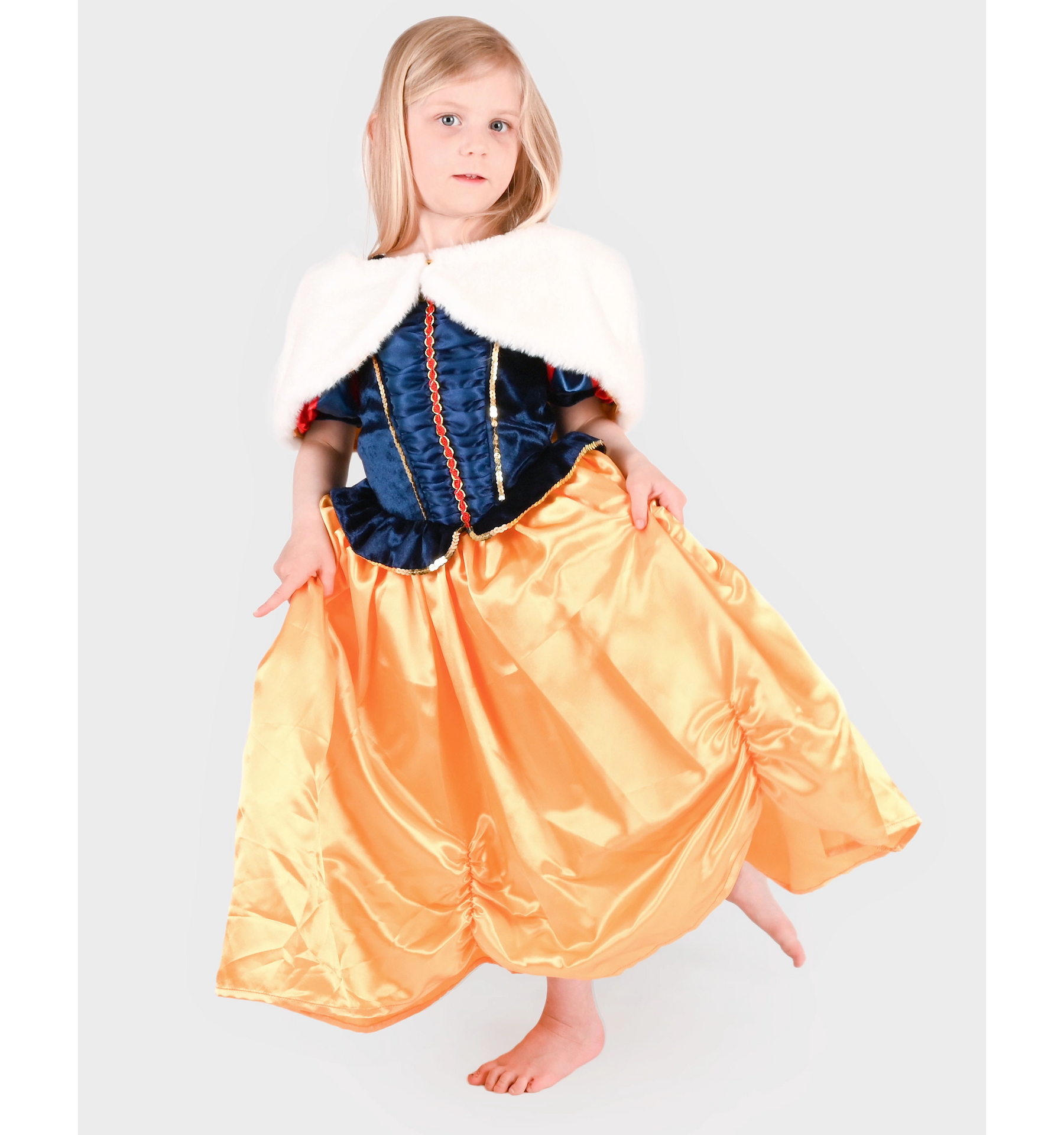 Den Goda Fen Prinsessamekko "Lumikki" 110-116cm (4-6v)