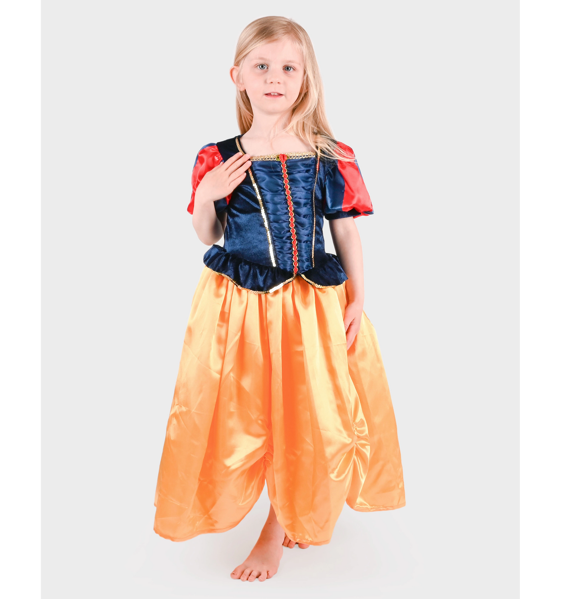 Den Goda Fen Prinsessamekko "Lumikki" 110-116cm (4-6v)