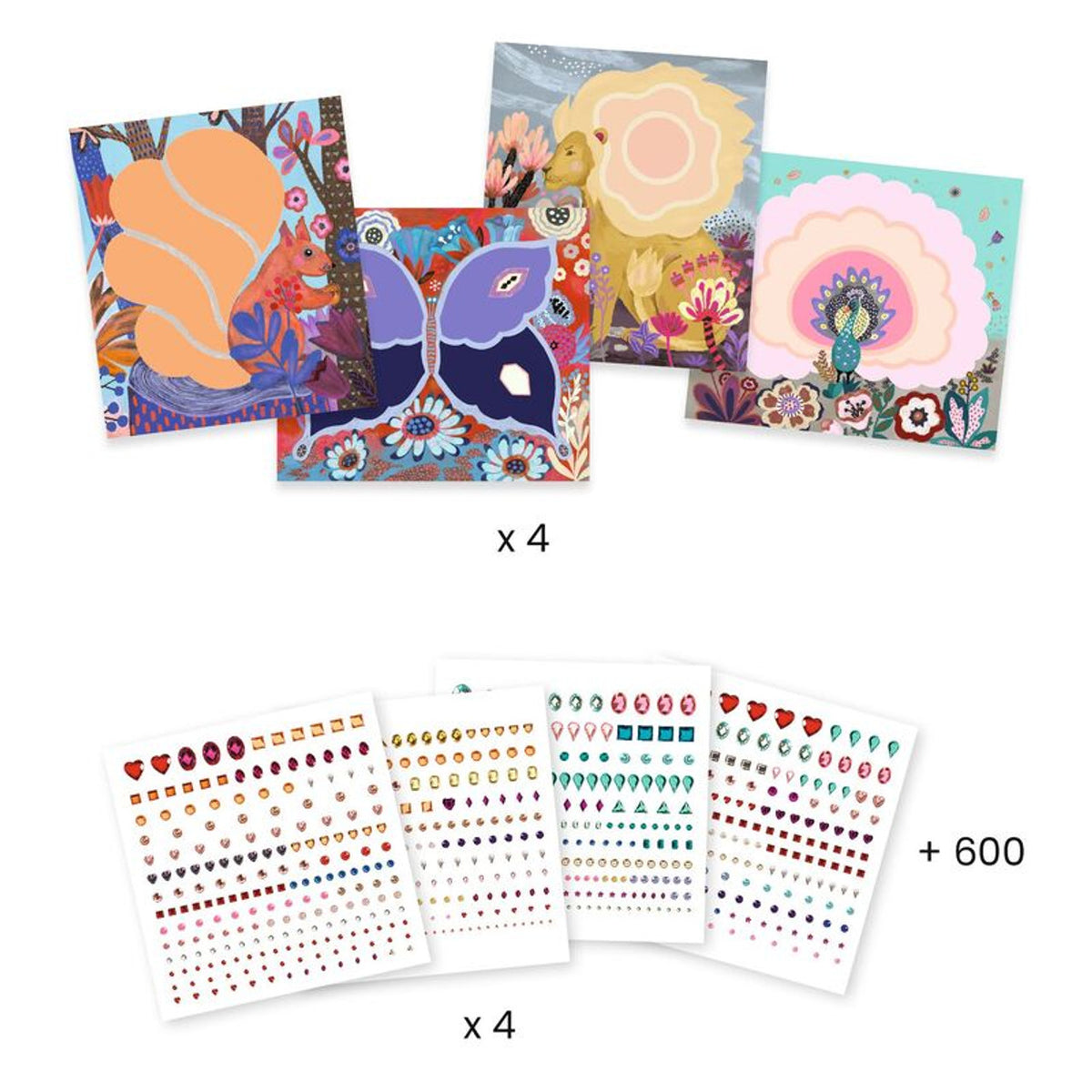 Djeco Artistic Strass Wild Beauty Timanttiaskartelusetti