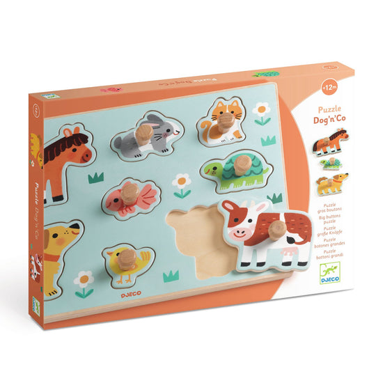 Djeco Puinen Nuppipalapeli Dog'n'Go