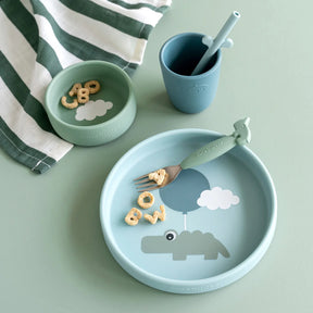 Done by Deer Ruokailusetti/Lasten Astiasto Happy Clouds Sininen