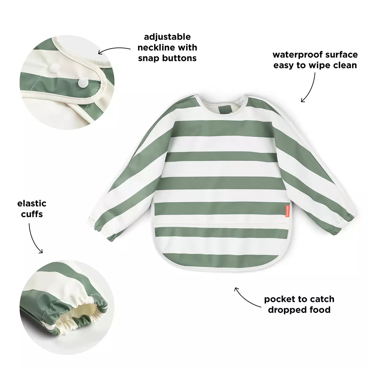 Done by Deer Ruokalappu Hihoilla Stripes Green