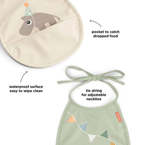 Done by Deer Pieni Taskullinen Ruokalappu 2-pack Celebration