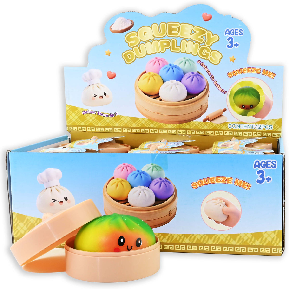 Dumpling Puristeltava Rainbow/Värikäs 8 cm 1 kpl Pehmeä