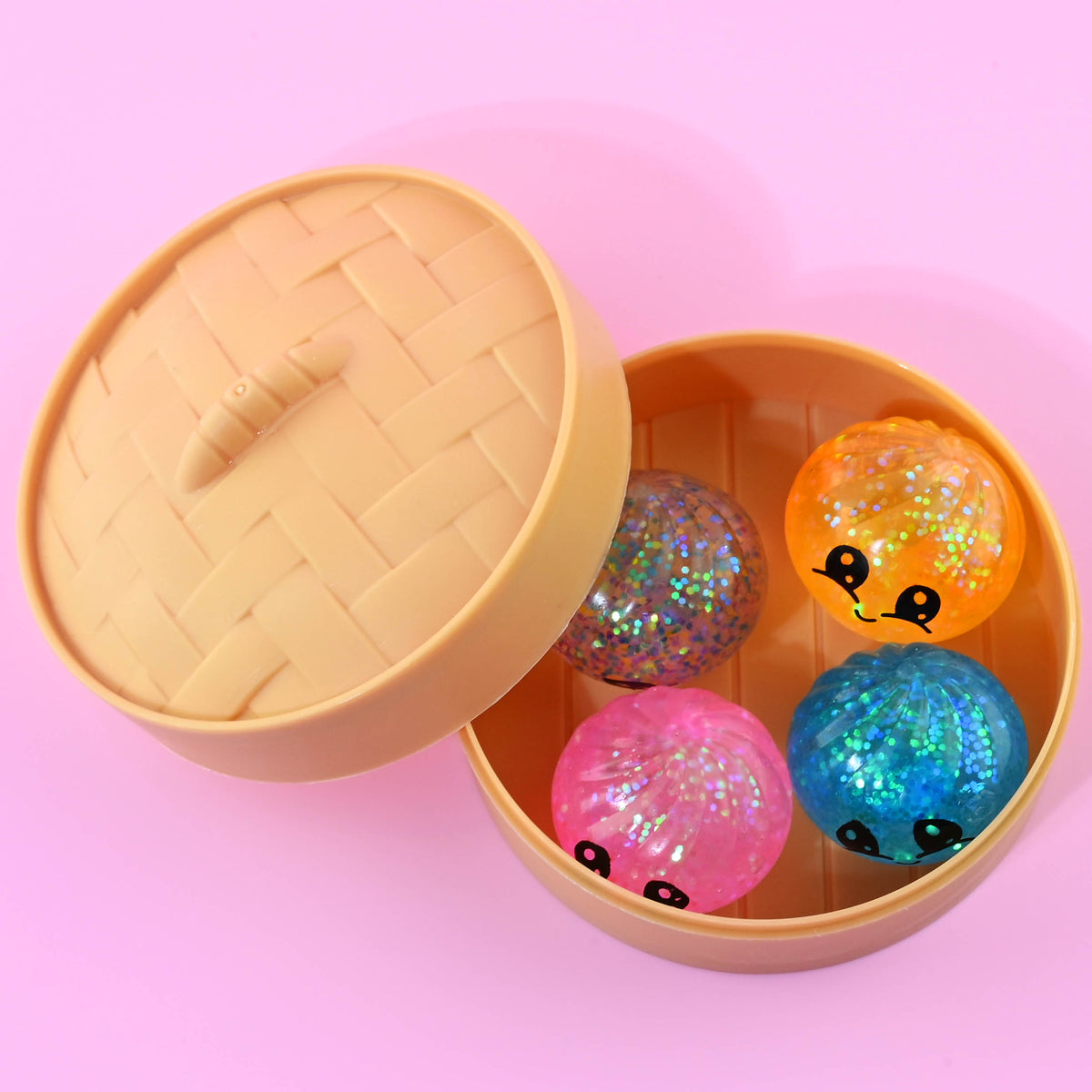 Dumpling Puristeltava Värikäs Glitter Yllätyspakkaus 4 kpl