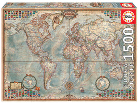 Educa 1500 Palan Palapeli Political Map of the World