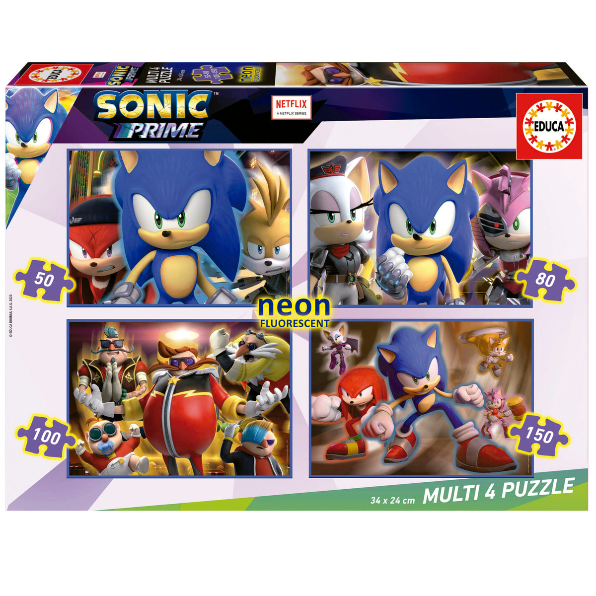 Educa Sonic Prime Neon Palapeli 50-80-100-150 Palaa