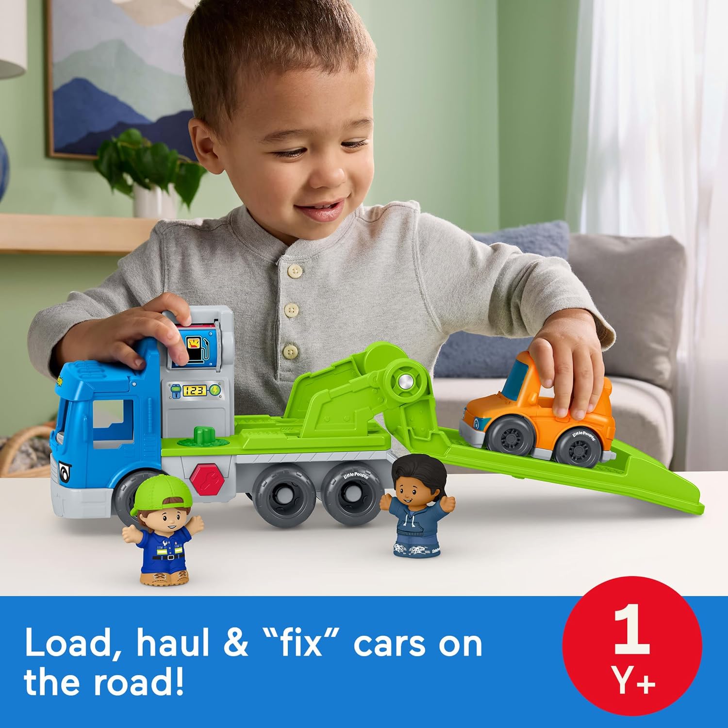 Fisher-Price Load & Roll Hauler Autonkuljetusauto Ja Hahmot