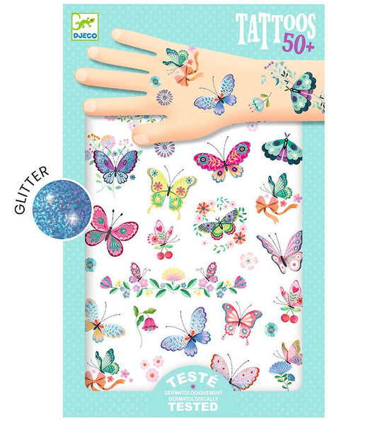 Djeco Glitter Tatuoinnit Perhoset/Dream Butterflies