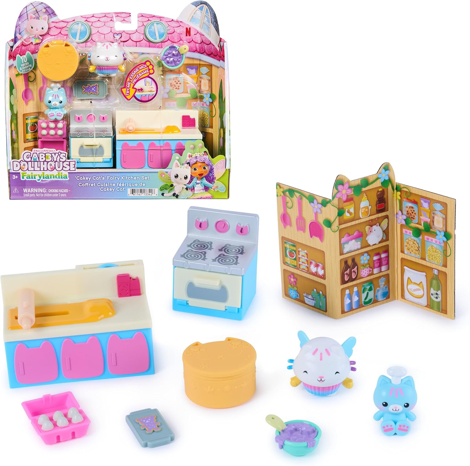 Gabby's Dollhouse Fairylandia Cakey Cats Fairy Kitchen Set