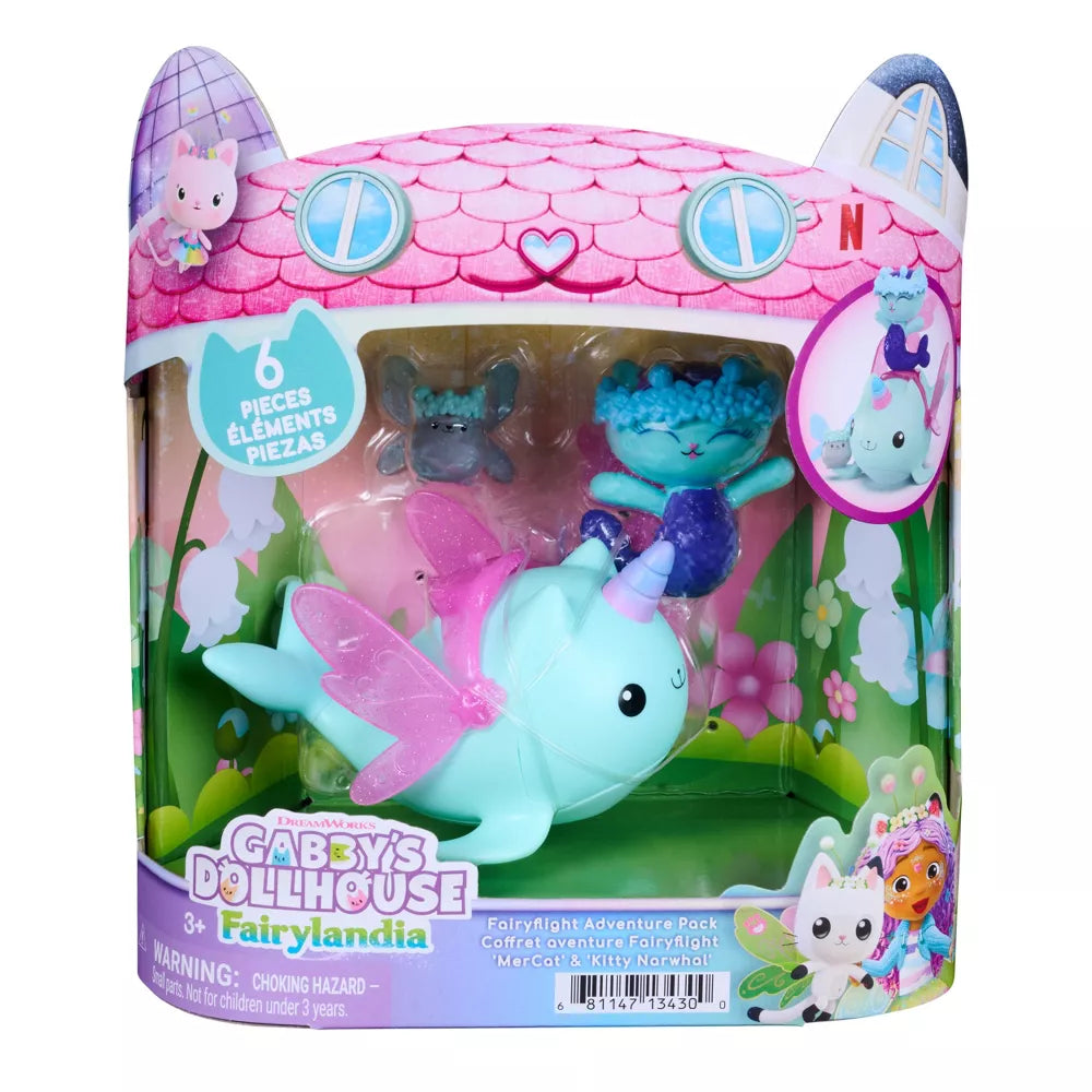 Gabby's Dollhouse Mercat (Merikatti) And Narwhal Hahmopakkaus