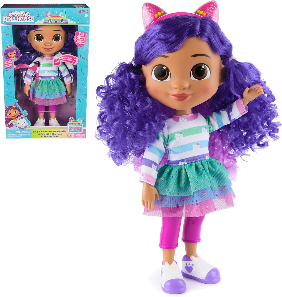 Gabby's Dollhouse Sing & Celebrate Gabby Girl -Nukke 33 cm Äänillä 