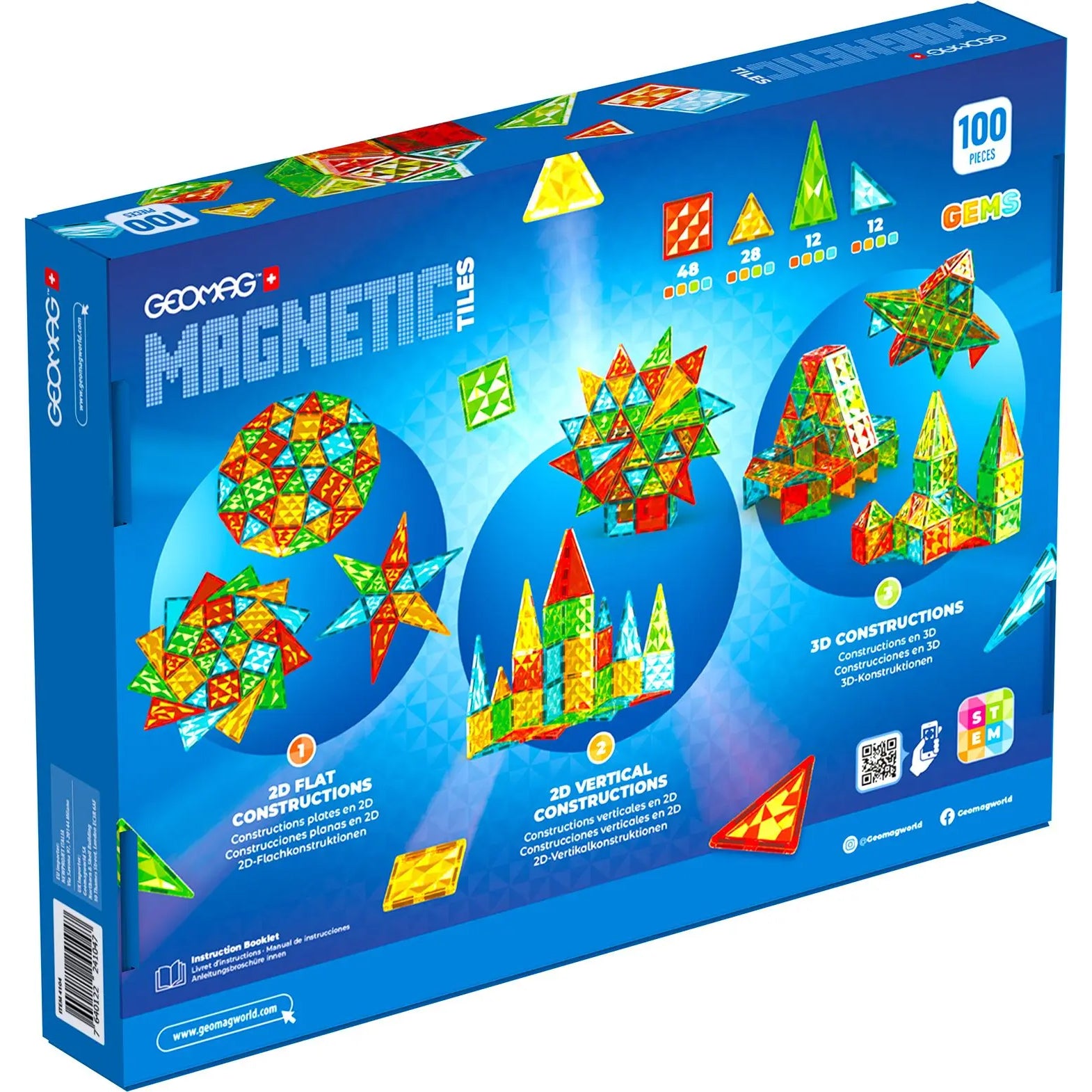 Geomag Magnetic Tiles 3D Rakennussarja 100 Palaa
