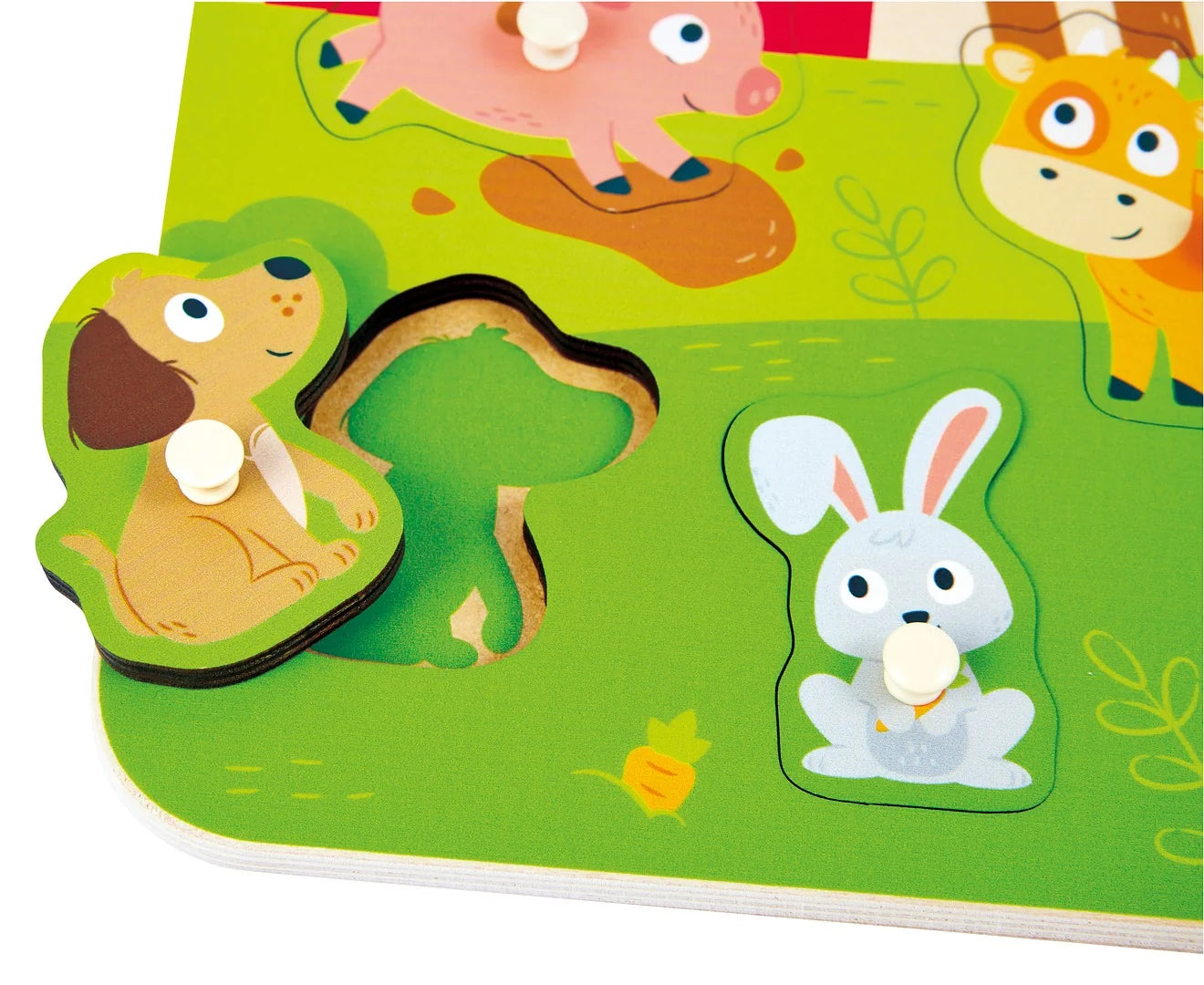 Hape Maatilan Eläimet Puinen Nuppipalapeli