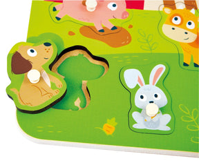 Hape Maatilan Eläimet Puinen Nuppipalapeli